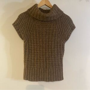 Stambecco Italy Brown Acrylic Wool Alpaca Cowl Neck Tunic Sweater Size S